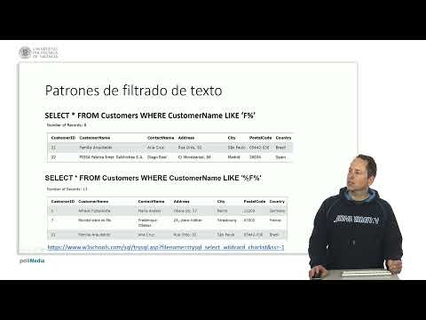 SQL. Select con patrones de cadena, rangos y conjuntos | 13/25 | UPV
