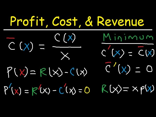 Marginal Revenue Average Cost Profit Price Demand Function Calculus Youtube