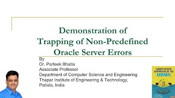 Demonstration of Trapping of Non-Predefined Oracle Server Errors