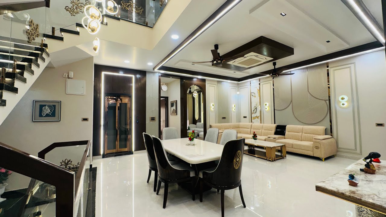 Inside Tour Of 237 Gaj Luxury Kothi Design | New Kothi With Home Theatre, Servant Room & Garden