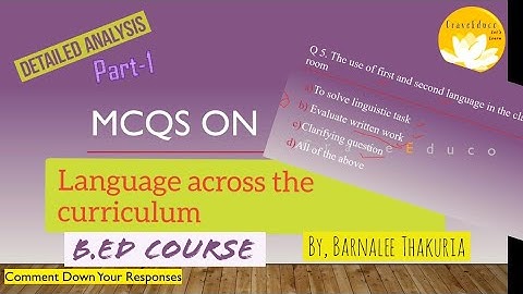MCQs on Language across the curriculum | B.Ed course | part-1| by CraveEduco