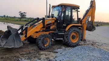 JCB Backhoe Working On Difficult Place - JCB Making Drain on Road to Install Culvert Pipe - Part 4