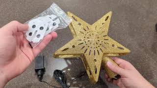 Watch Before Buying - PliMook Christmas Tree Topper Lighted with 6 Patterns Projector