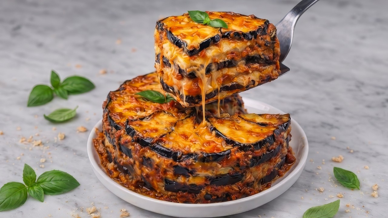 Auberginenkuchen, der alle verrückt macht! Das leckerste Rezept mit gebackenen Auberginen 🍆😋