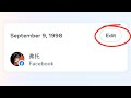 How to Change your Birthday on Facebook | 1 minute tutorial