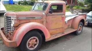 Unrestored Diamond T pickup truck