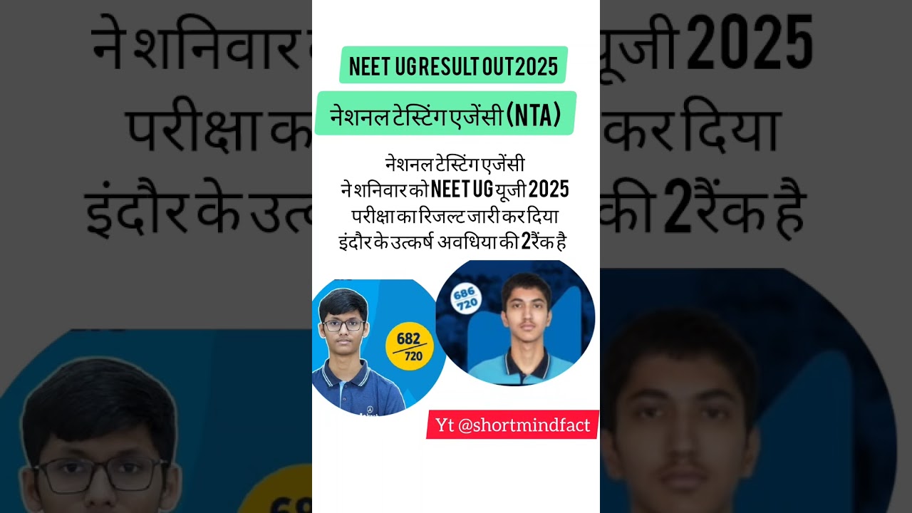 NEET UG 2025 result out 