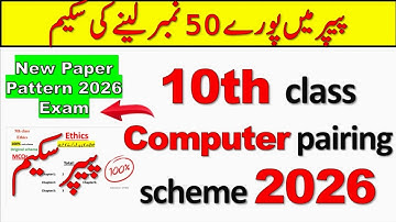 10th class Computer pairing scheme 2026 exams |10th computer pairing and paper pattern |guess 2026