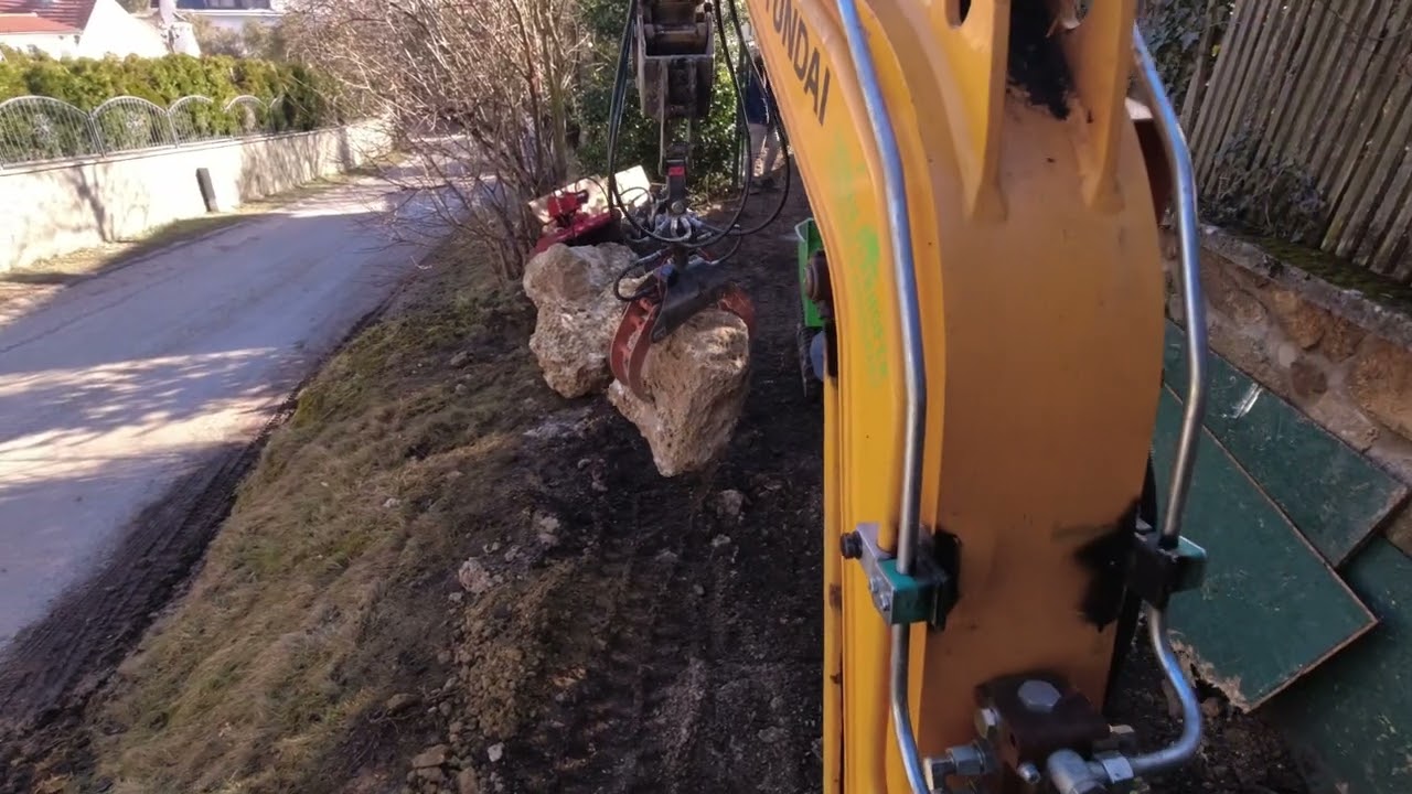 Steinverladung Extrem Minibagger am Limit 2