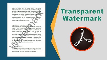 How to add transparent watermark to pdf in adobe acrobat pro 2017
