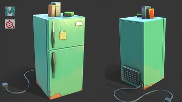 Making a stylized refrigerator in Maya 2020, and Substance Painter