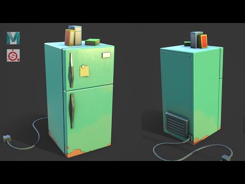 Making a stylized refrigerator in Maya 2020, and Substance Painter