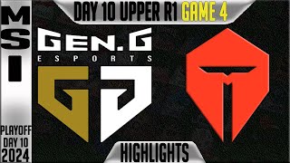 GEN vs TES Highlights Game 4 | MSI 2024 Upper Round 1 Knockouts Day 10 | Gen.G vs TOP Esports G4