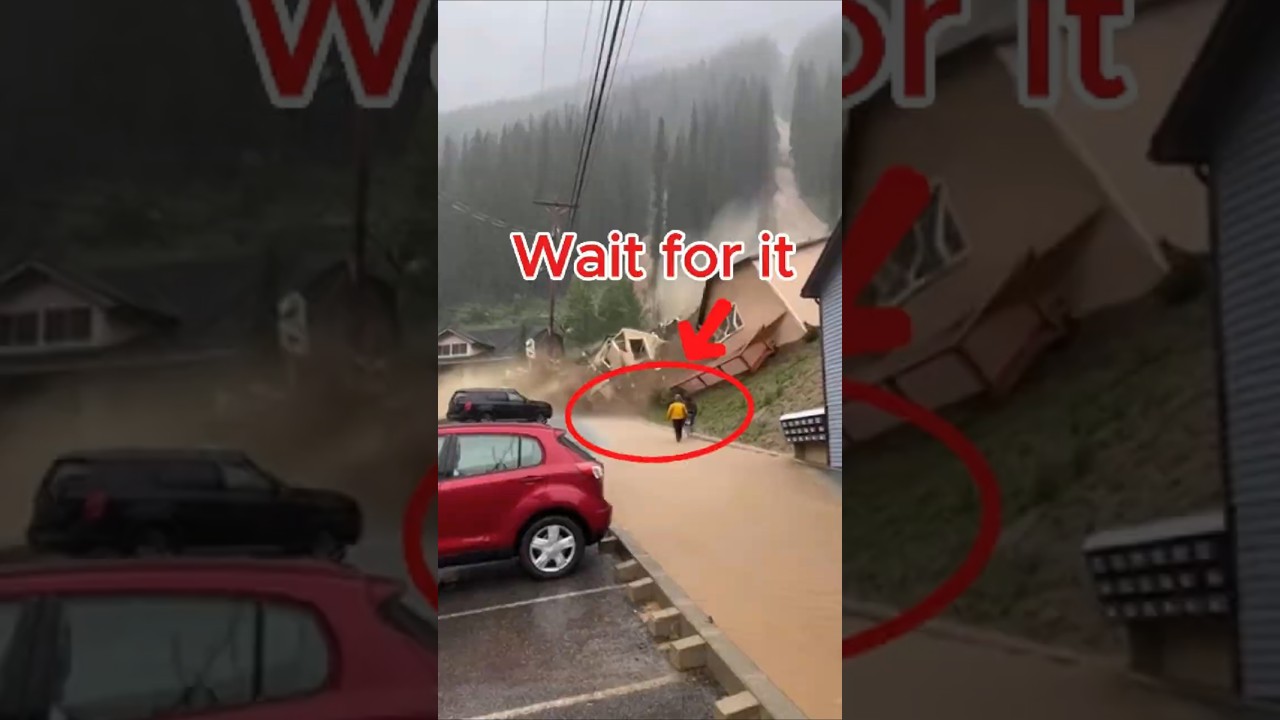 Масштабный оползень поглотил город. Ужасающие кадры, снятые с рук.