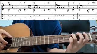 Ghostbusters (Ray Parker Jr.) - Easy Fingerstyle Guitar Playthrough Tutorial With Tabs