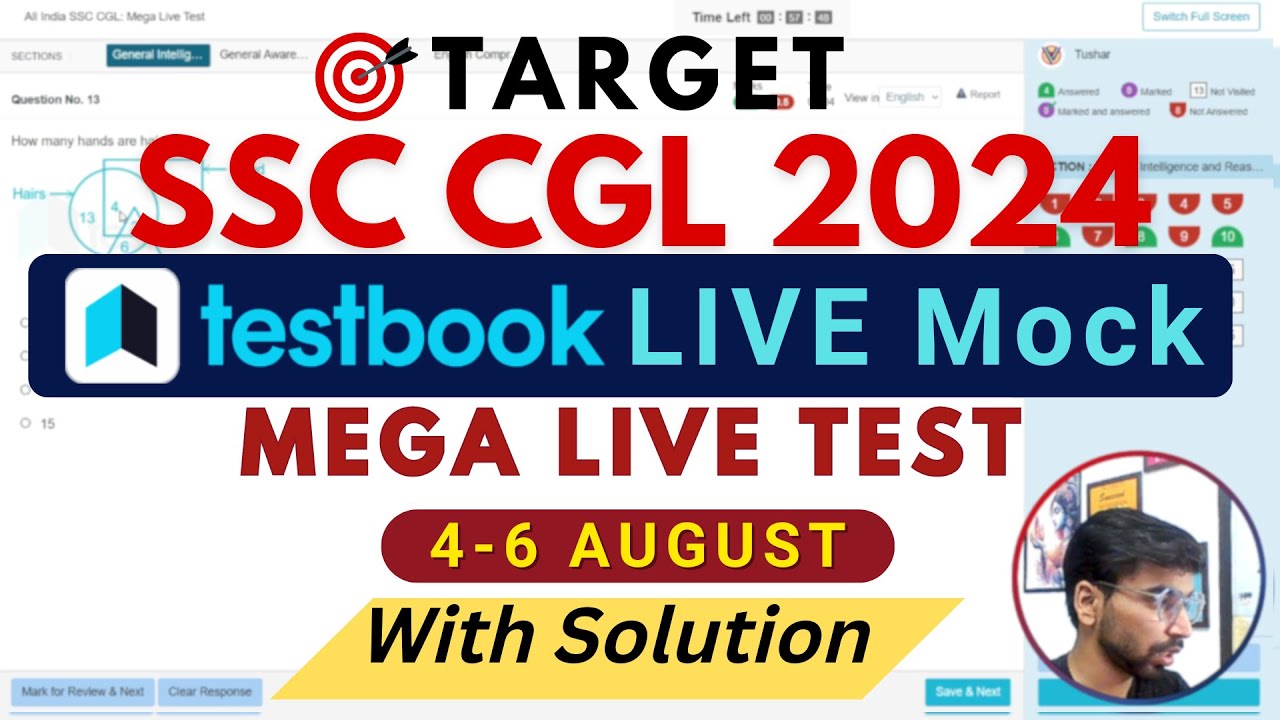 Testbook Live Mock Test | 4-6 August CGL 2024 | Tushar Gupta (CGA Acc ...