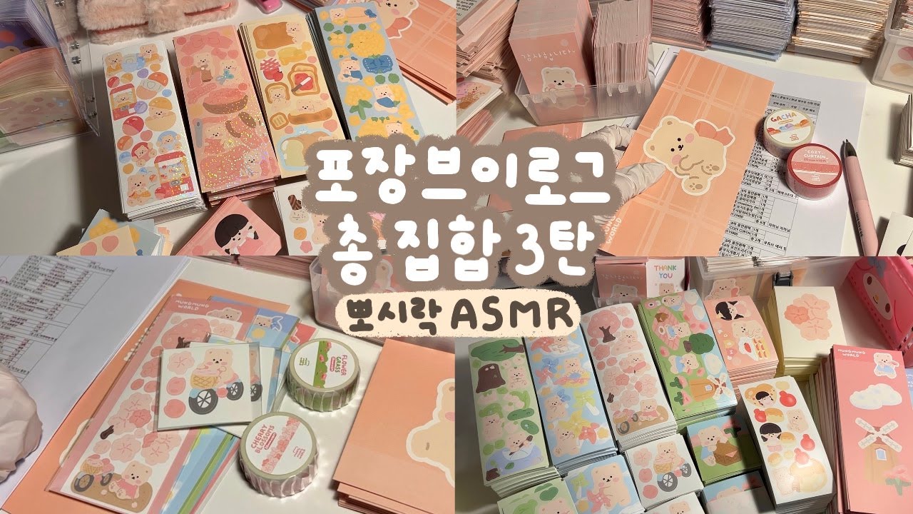 [ VLOG ] 포장하는 영상만 모아본 총집합 3탄 ! 같이 시험공부해요 ! / 문구사장, asmr, 뽀시락