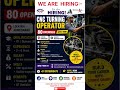 CNC Operator Jobs 2026 | 80 Openings 😱 | ITI/Diploma | Direct Hiring | Ahmedabad Jobs!
