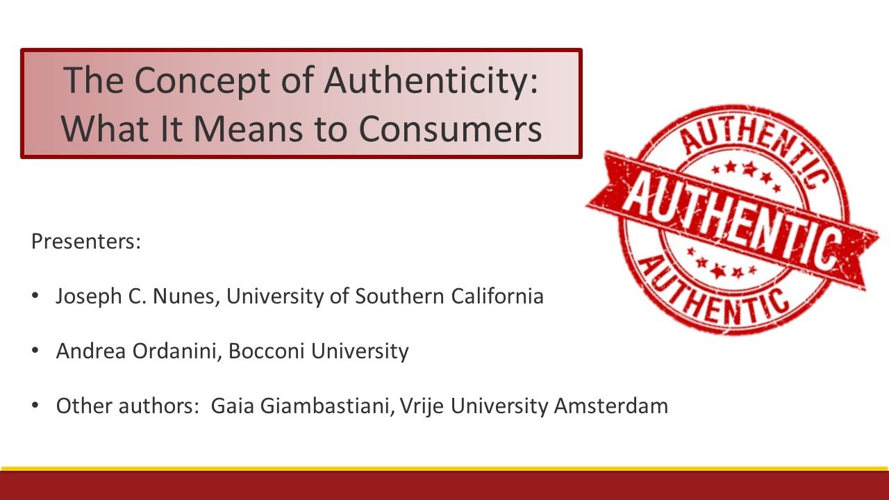 JM Webinar: The Concept of Authenticity: What it Means to Consumers