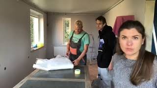 installation of a stretch ceiling with lighting Timelapse  установка натяжного потолка с подсветкой