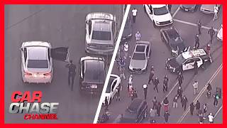 FULL CHASE: High-speed chase ends in dramatic foot pursuit | REPLAY