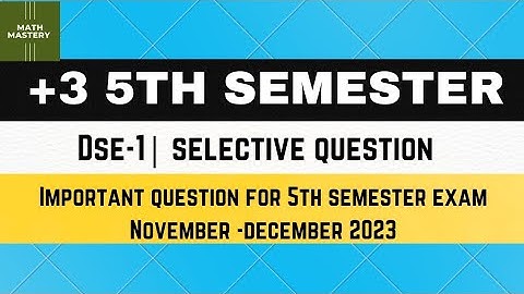 DSE-1 Linear Programming | Selective Questions November -December 2023
