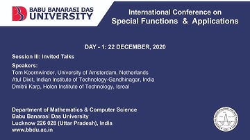 ICSFA 2020 Session III: Invited Talks