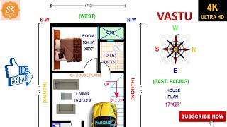 VASTU EAST FACING HOUSE PLAN 17' X 27' || 17*27 GHAR KA NAKSHA || 17' X 27' SMALL BEST HOUSE DESIGN