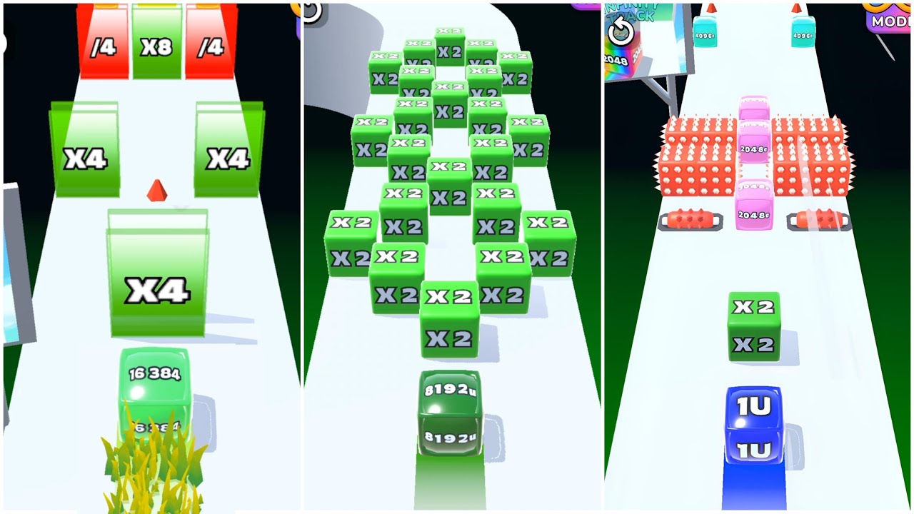 SJelly Run 2048 ULTIMATE Gameplay | 3 Shape Play Showdown! | 2048 To 32x Race