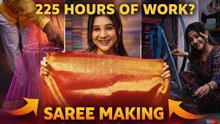 How A 1,00,000 Kanchipuram Saree Is Made Inside The Weaving Process From Thread To Saree