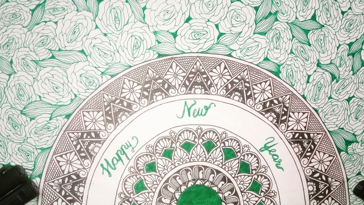 Happy New Year Mandala Art | Mandala Art For Beginners | Wecan Art ...
