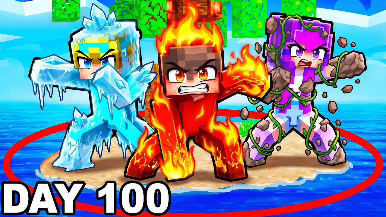 Trapped on ELEMENTAL ISLAND in Minecraft!
