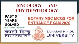 BHU fungi and pathology previous year mcq questions solved botany MSc entrance 2020 screenshot 2