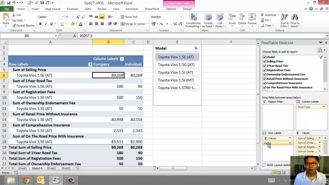excellent synonym Epd29 Malaysian Favourite Excel Tip All New VIOS 2013 Price Comparison With Pivot Table