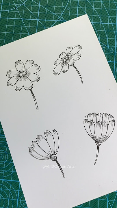 How to draw flowers for BEGINNERS easy 🌸 #art #howtodraw #drawing #drawingtutorial #dqueenarts