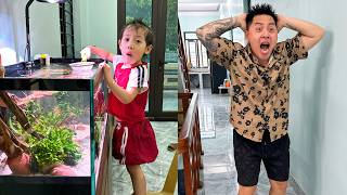 Dad Was Horrified When Diem Was Trying To Catch Fish In The Tank