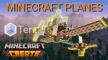 CREATE MOD PLANES  - Minecraft Block Built Planes With Clockwork