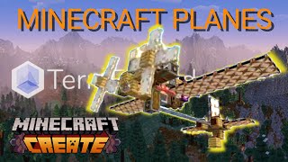 CREATE MOD PLANES  - Minecraft Block Built Planes With Clockwork