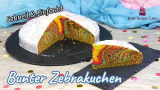 Bunter Zebrakuchen🌈  / Schnelles &amp; Einfaches Rezept