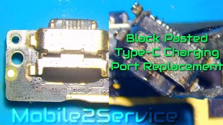 All Black Pasted Type-C Charging Port Replacement Easy Way to Repair asmr mobile2servicetypecfix