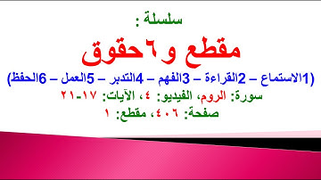 مقطع و6 حقوق (سورة الروم الفيديو ٤ الآيات: ١٧-٢١) (في المصحف صفحة ٤٠٦ مقطع ١) محمد ماضي