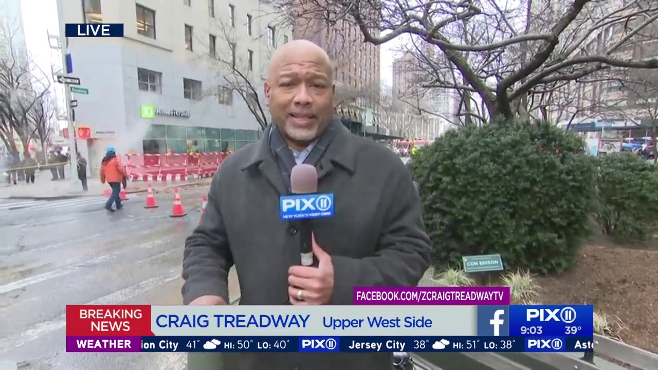 Water main break flood Upper West Side, cripples morning commute - YouTube