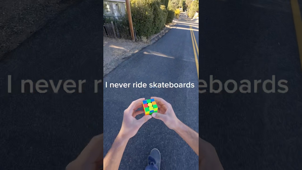 I tried solving a Rubik’s Cube while riding a Skateboard