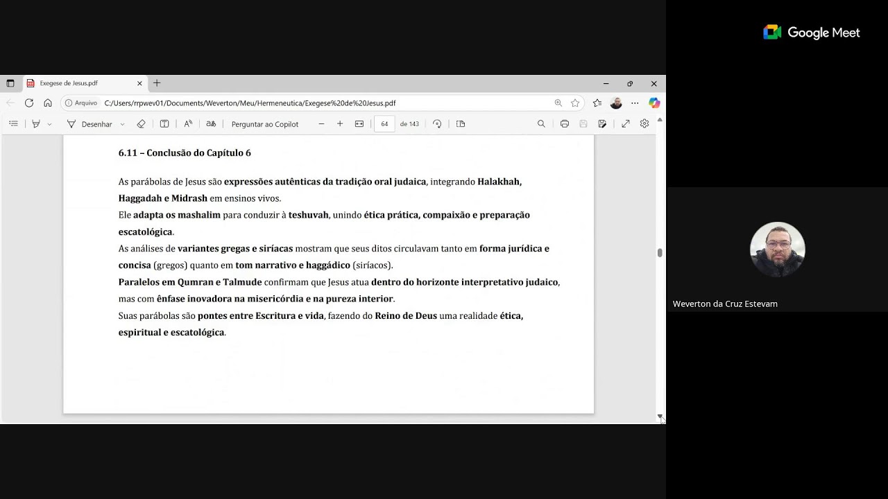 Capítulo 6– As Parábolas de Jesus sob Ótica Judaica: Halakhah, Haggadah e Midrash 