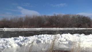 Yakima River Ice Jam is melting;Test MP4 to YouTube