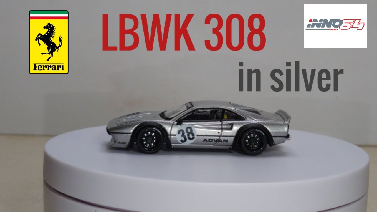 Inno64 LBWK Liberty Walk Ferrari 308 GTB Silver - YouTube