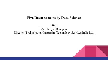 Five Reasons to study Data Science