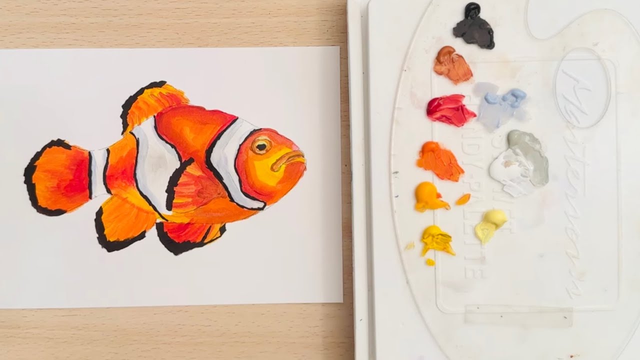 How to Paint a Clownfish With Acrylic Paints Step by Step Tutorial ...