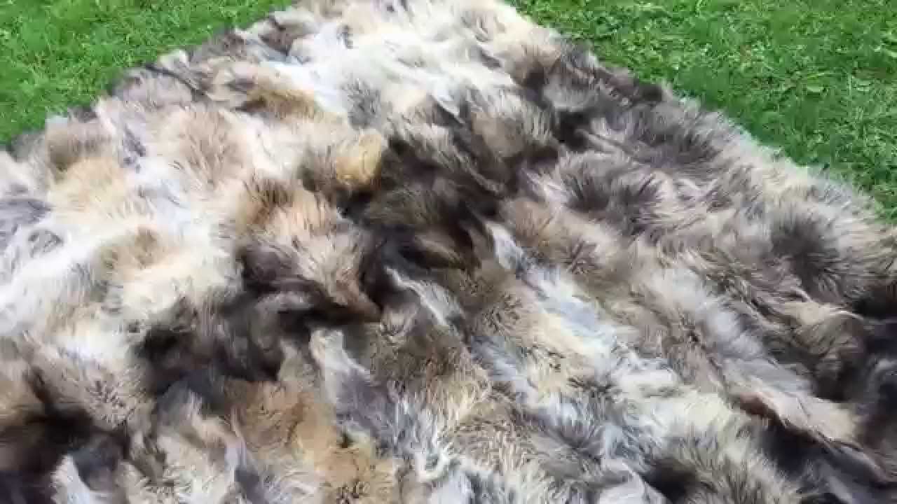 Wunderschöne Waschbär Pelzdecke 2 x 1,8 Meter