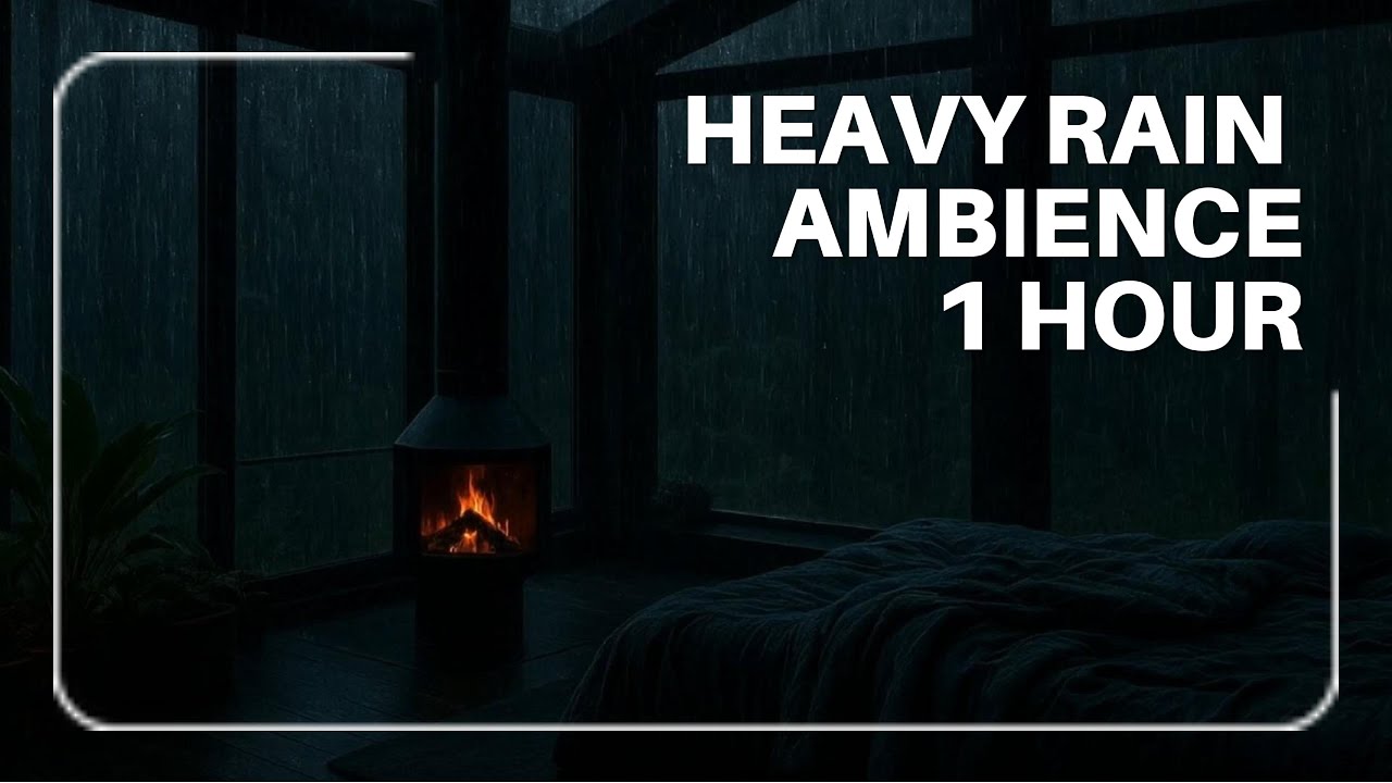 Cozy Rainy Night in a Glass Cabin | Crackling Fireplace & Rain Sounds ...